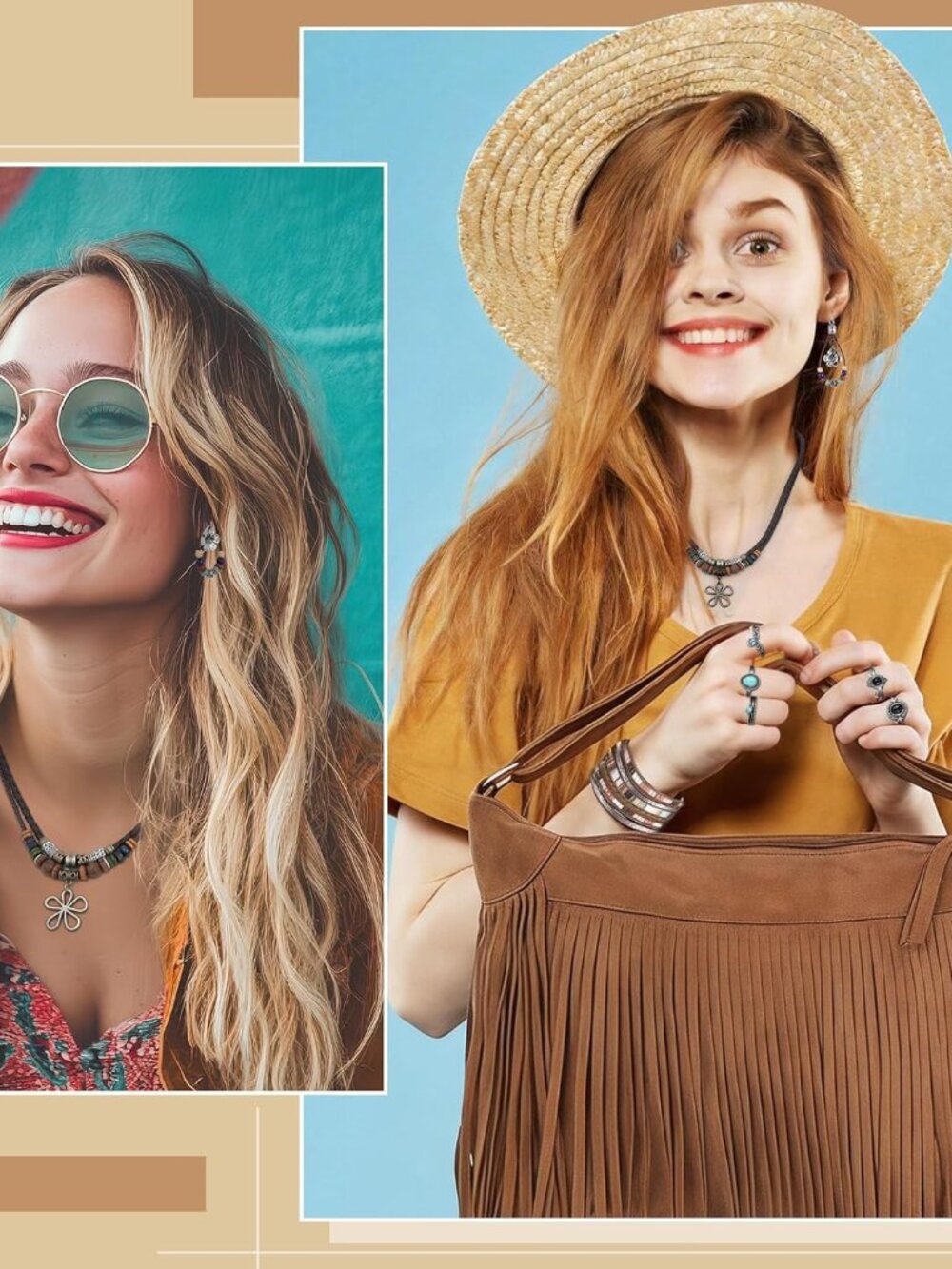 20 Pcs Boho Jewelry Fringe Purse Set Hippie Western Jewelry Fringe Bag Hippie Mu - Picture 5 of 7